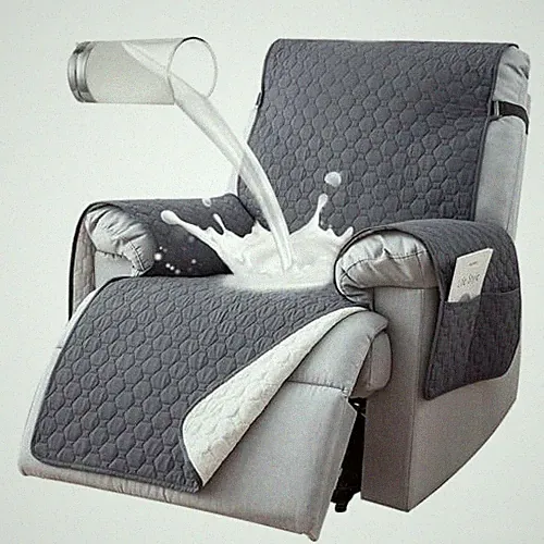 100% Waterproof Recliner Covers for Small Recliners, Anti-Slip 23in Grey