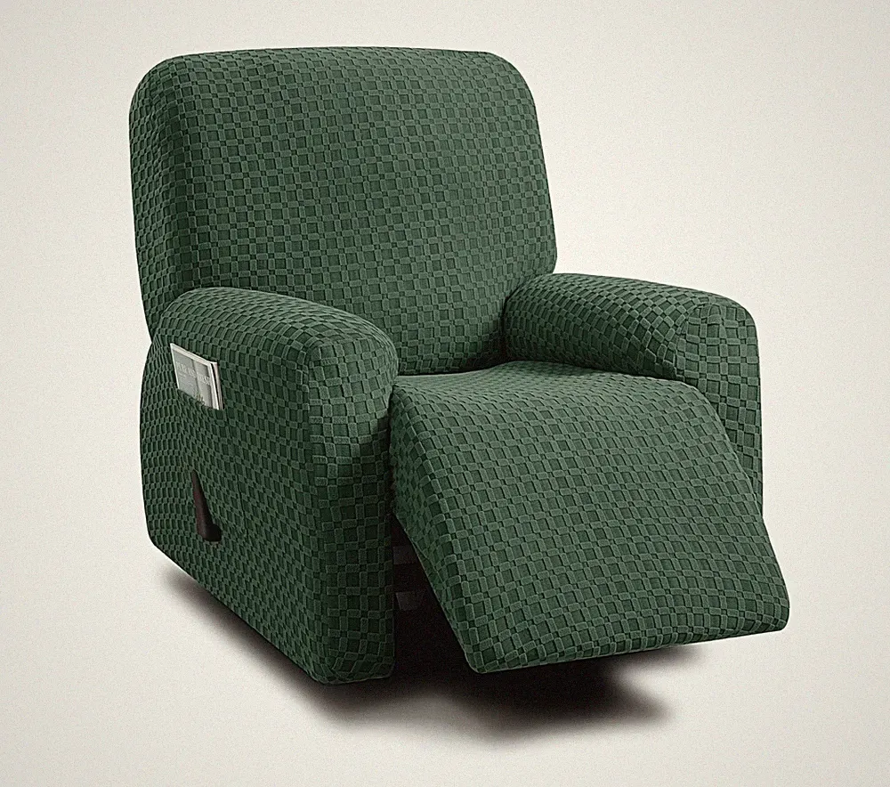 4-Piece, 1 Seat Recliner Cover, Jacquared Stretch Reclining Chair Covers for...
