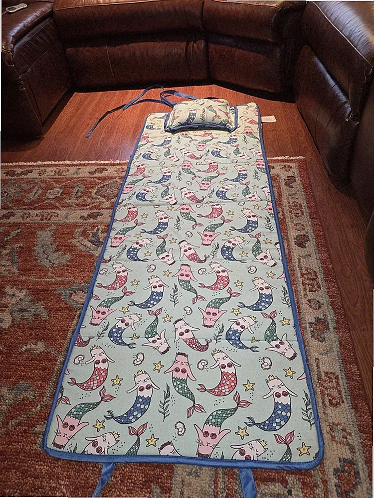 65"x23.5" Cat Mermaid Ocean Chaise Lounge Cushion Patio Lounger Pads Pillow