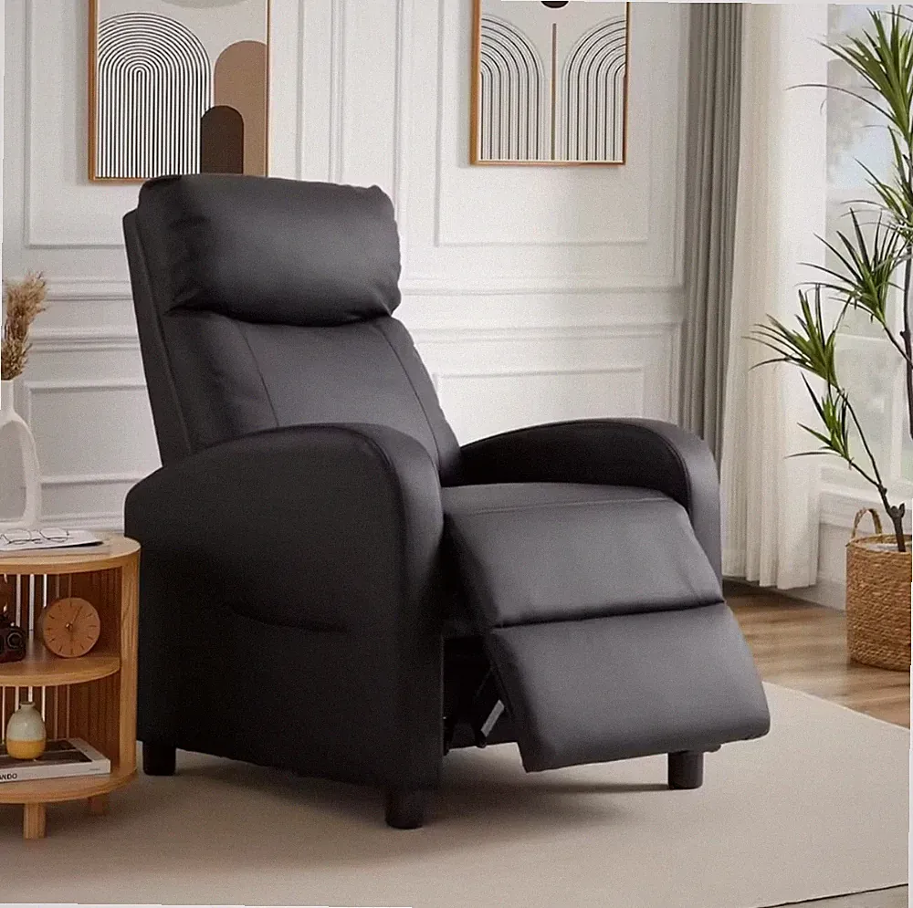 Black Recliner Single Chair for Home Theater or Room Seating