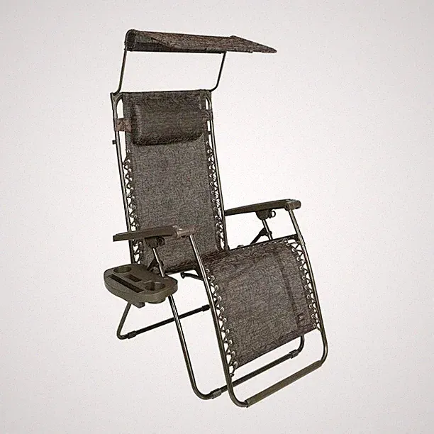 Bliss Hammocks 26" Wide Zero Gravity Chair w/ Adjustable Canopy Sun-Shade