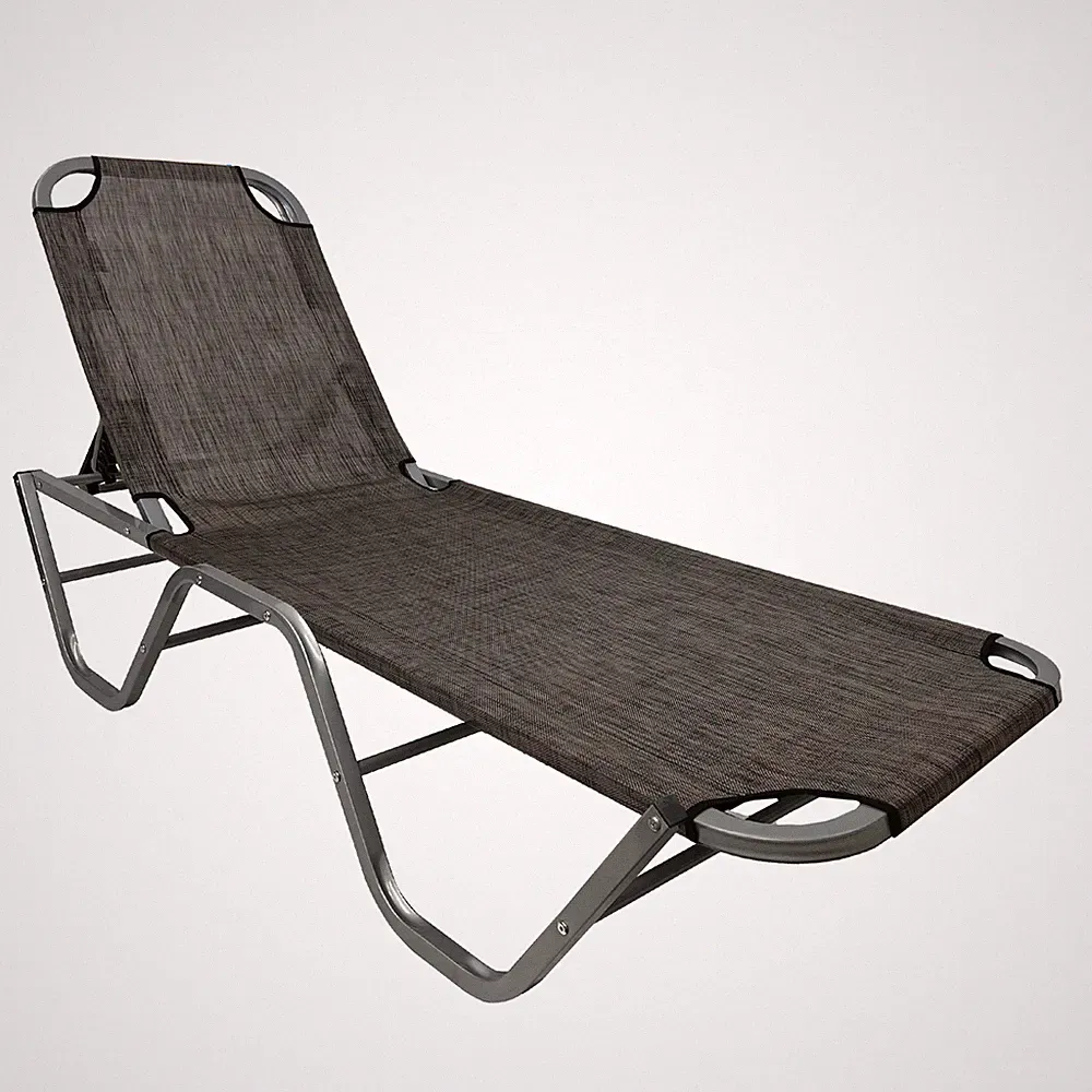 Chaise Lounger Chair – Aluminum - Five-Position Recliner - Lightweight - Brown
