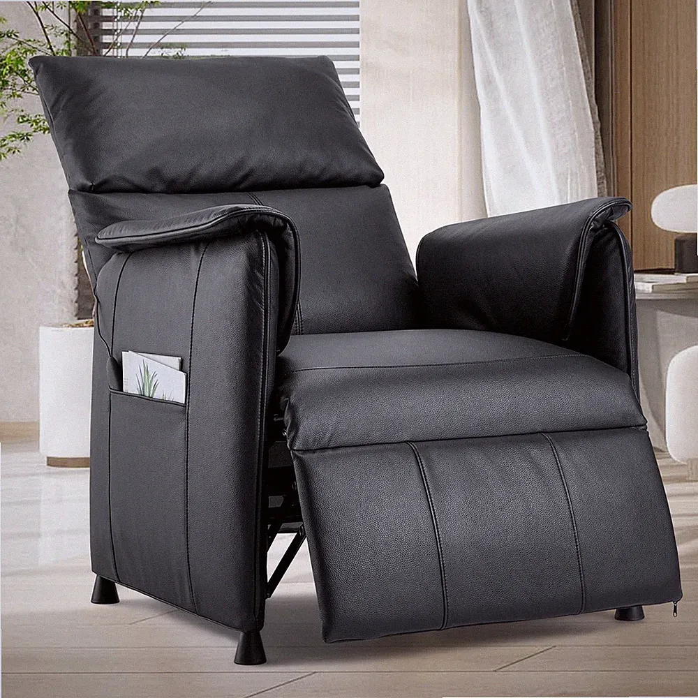 Elertric Recliner Chair with Memory Function PU Leather, Adjustable Single Re...