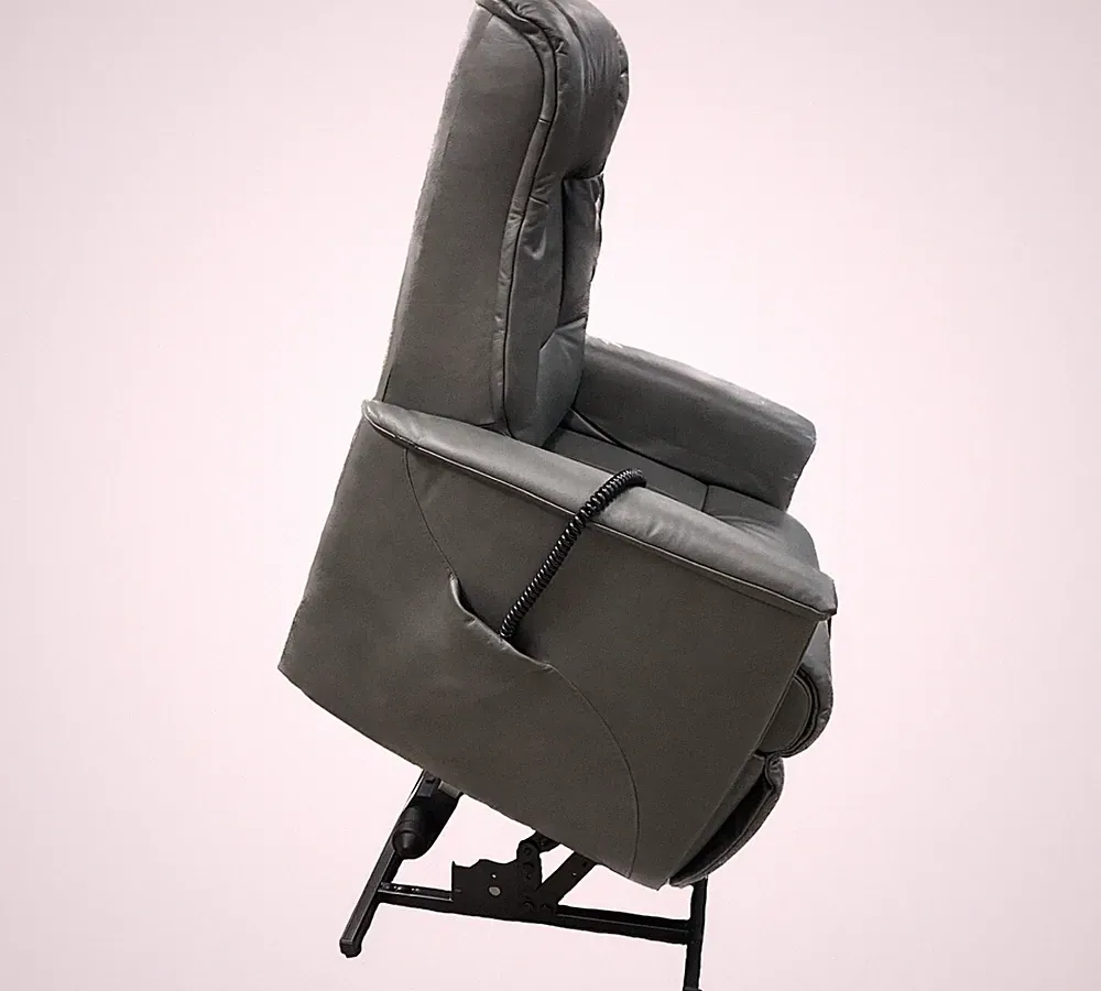 Fjords Memphis Small Lift Chair Recliner in Soft Line SL 227 Grey Leather