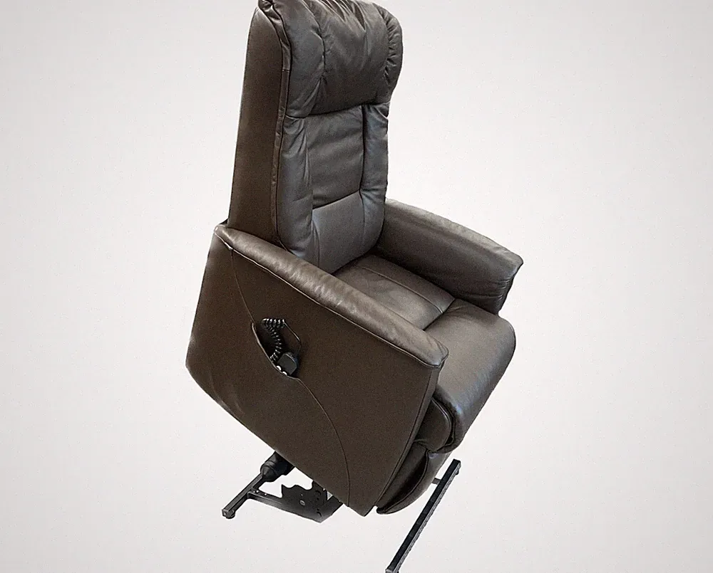 Fjords Memphis Small Lift Chair Recliner in Soft Line SL 241 Mocha Leather