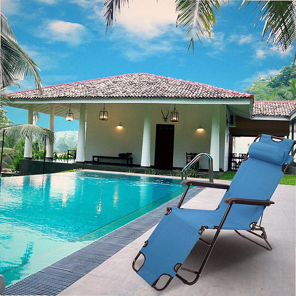 Folding Zero Gravity Folding Chair Recliner Patio Pool Lounge Support 150kg US