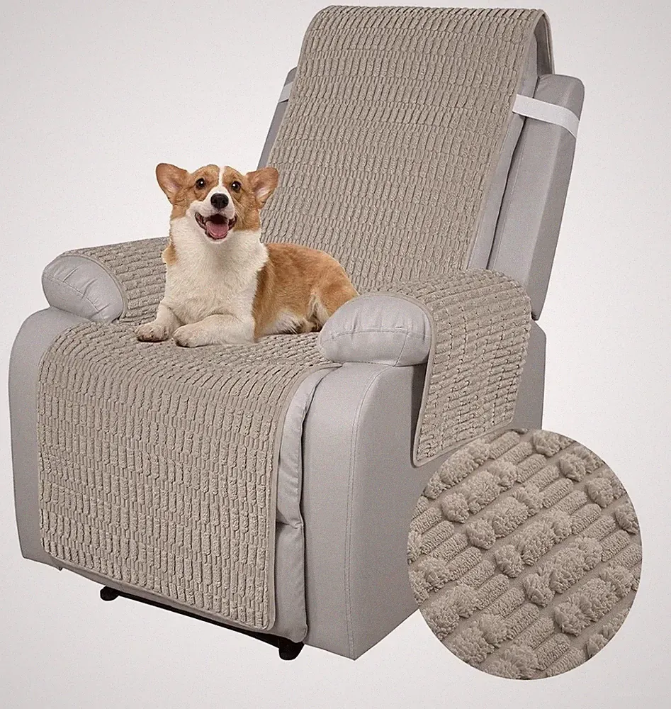 Foxdecor Recliner Chair Cover Brown 23" W, NEW Mchine Washable