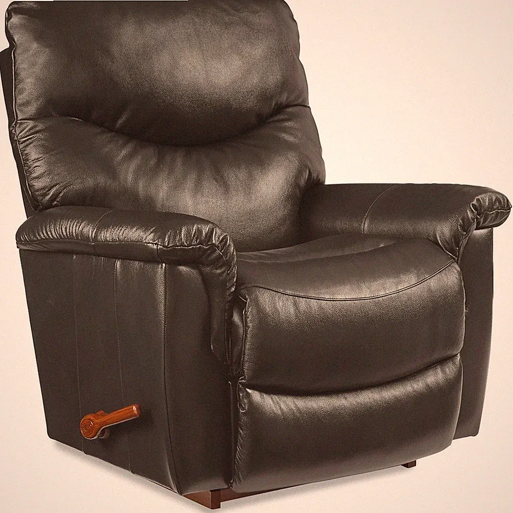 La-Z-Boy Charcoal Gray Leather Rocker Recliner Lazy Boy Chair Lazyboy Recliners