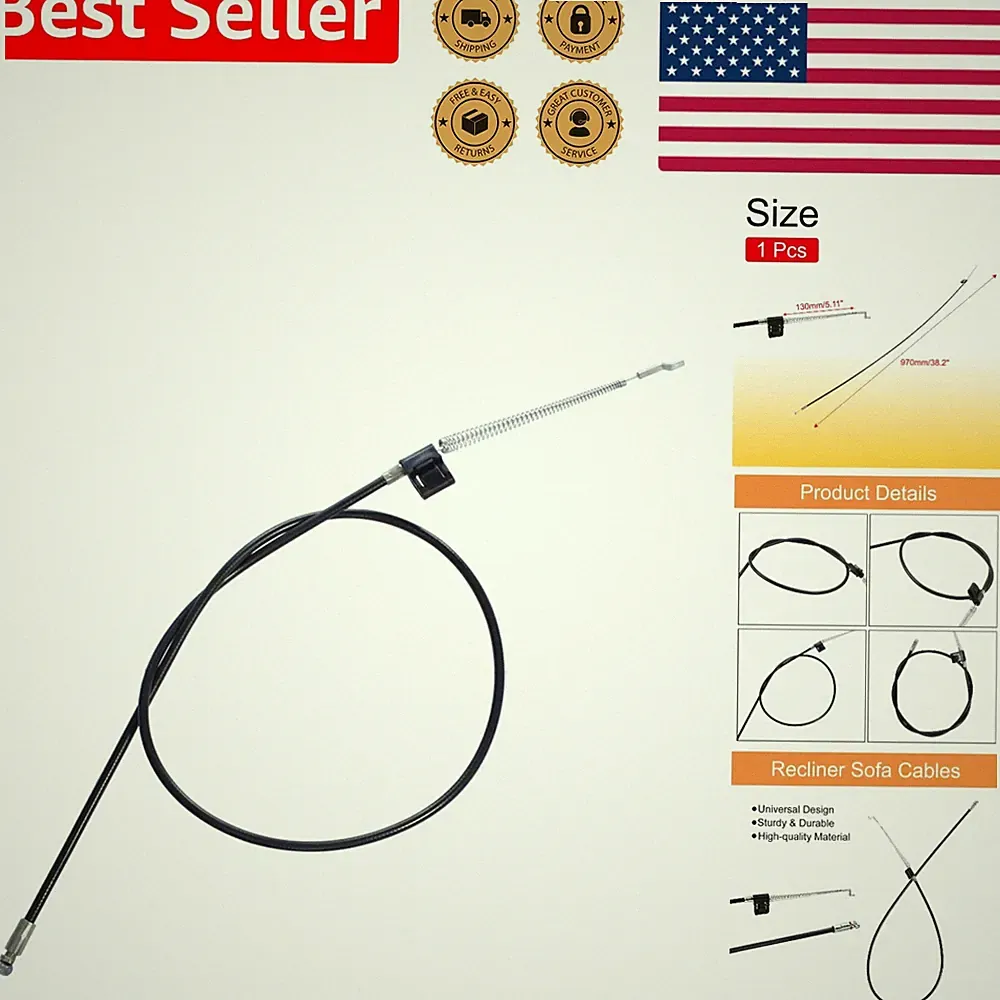 Universal 38.2in Metal Release Cable - Durable Replacement for Recliners & Sofas