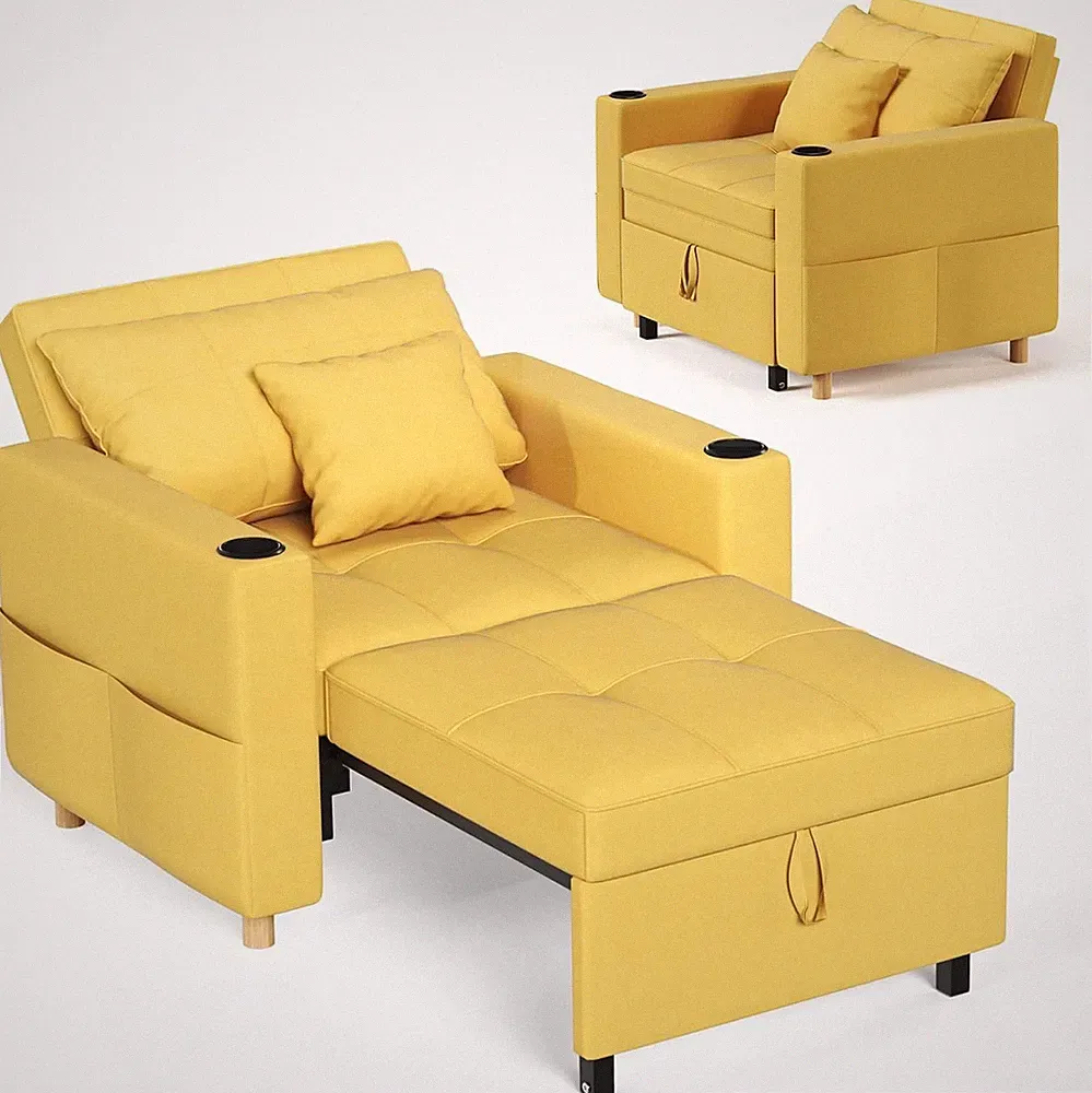Upgraded Convertible Sofa Bed 3-in-1 Armchair Folding Recliner Sleeper Chair Bed